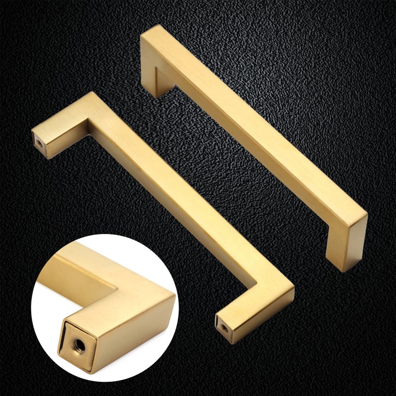 Redunest Cabinet Pulls Gold Cabinet Handles Square Drawer Pulls  5 Pack 13-4/5 Inch Stainless Steel Kitchen Door Cupboard Cabinet Handles  Drawer Cabinet Hardware Handles  352mm Hole Centers - Image 4